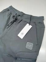 CP Company Diagonal Raised Fleece Metropolis Jogging Bermuda in Grey - Image 2