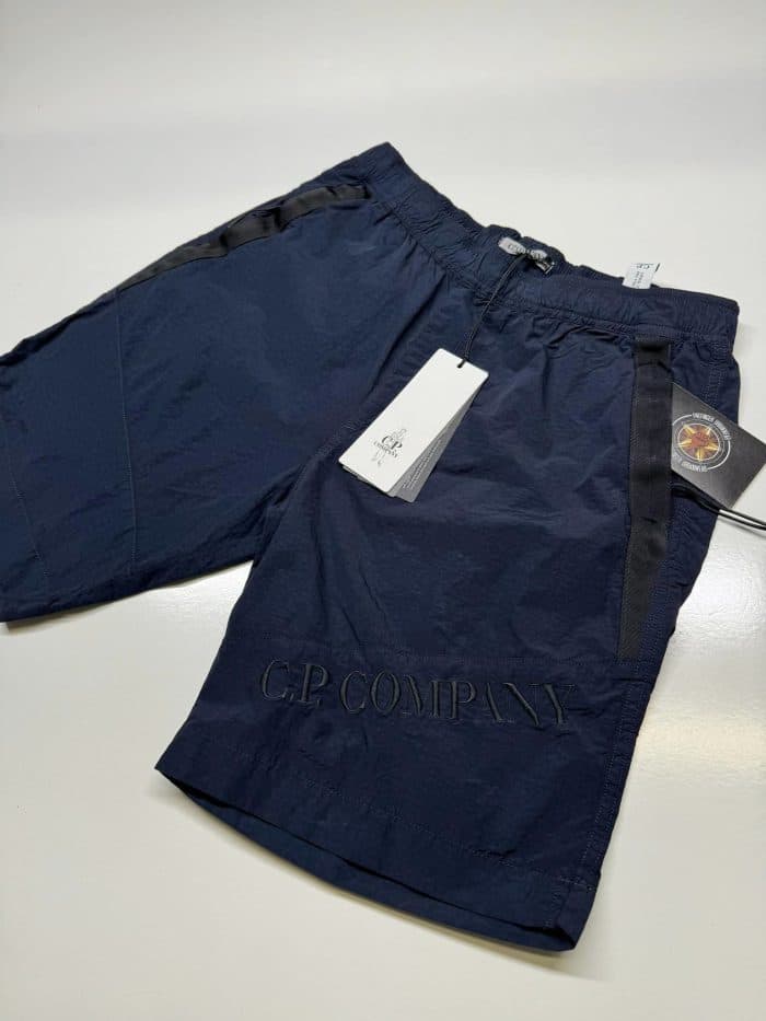 CP Company Mens 277A Flatt nylon boxer swim shorts in Navy - Image 4