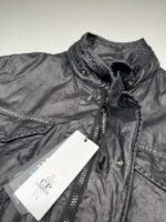 CP Company Lino Wax Field Jacket in black. - Image 3