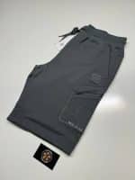 CP Company Diagonal Raised Fleece Metropolis Jogging Bermuda in Grey - Image 4