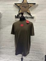 Hugo Boss s/s Didagolino212 contrast box logo T-shirt in khaki - Image 6