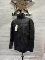 CP Company Lino Wax Field Jacket in black. - Image 6