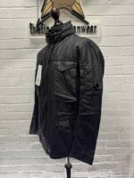 CP Company Lino Wax Field Jacket in black. - Image 8