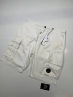 CP Company 285A Bermuda Cargo shorts in Twill Stretch. - White