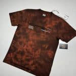 Ltd Edition CP Company Jersey 24/1 Landscape T-Shirt in in red/ black tie dye.