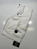 CP Company 285A Bermuda Cargo shorts in Twill Stretch. - White - Image 6