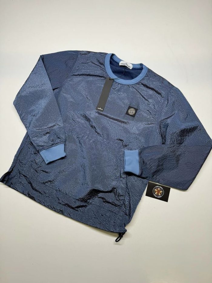 Stone Island 62434 Poly-colour Frame-tc Crewneck Sweatshirt in Blue - Small p2p 22” - Image 1