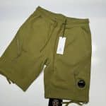 CP Company Diagonal Raised Fleece Lens Pocket Jogging Bermuda -GREEN