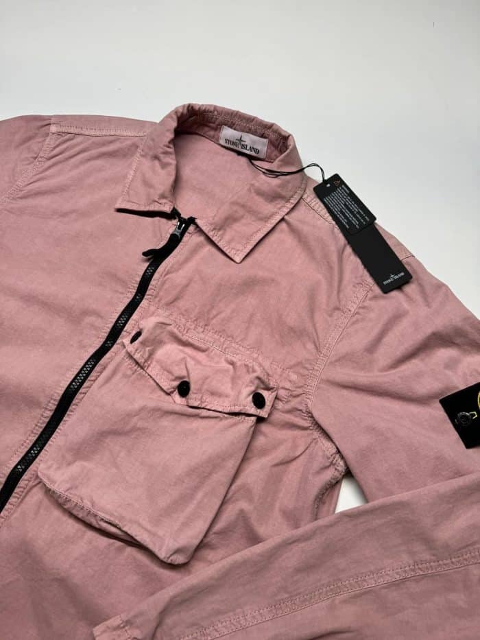 Stone Island 117WN T.Old Overshirt In Dusky Pink - Image 3