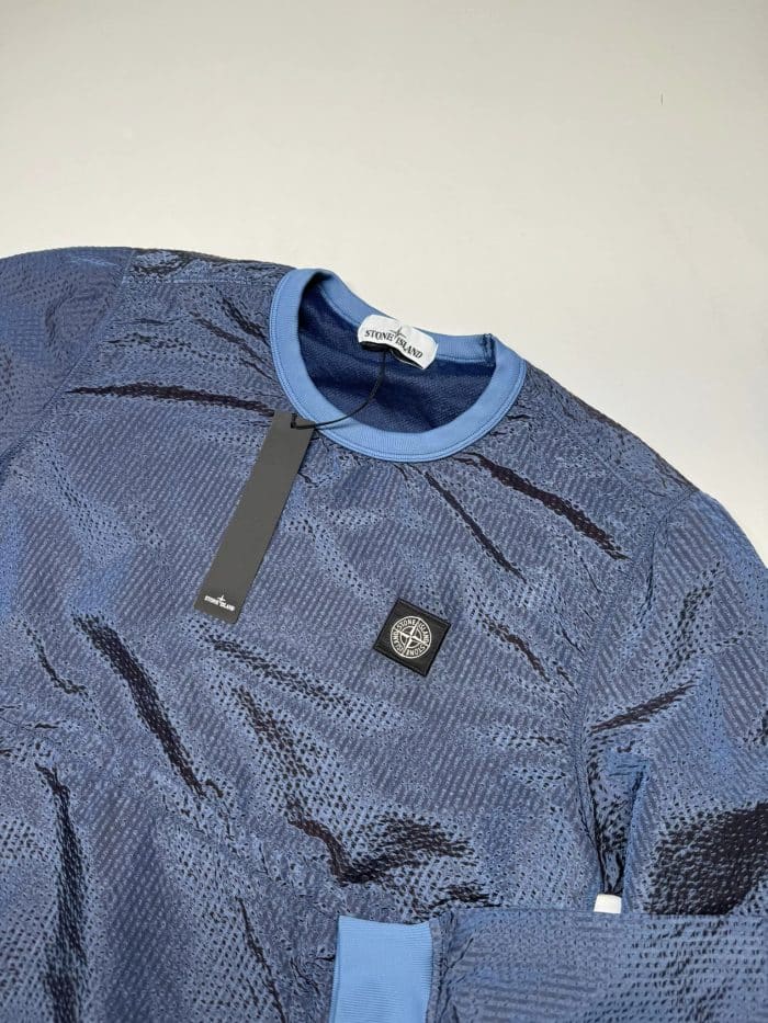 Stone Island 62434 Poly-colour Frame-tc Crewneck Sweatshirt in Blue - Small p2p 22” - Image 5