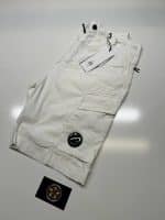 CP Company 250A Bermuda Cargo Shorts in 50 fili stretch - White - Image 4