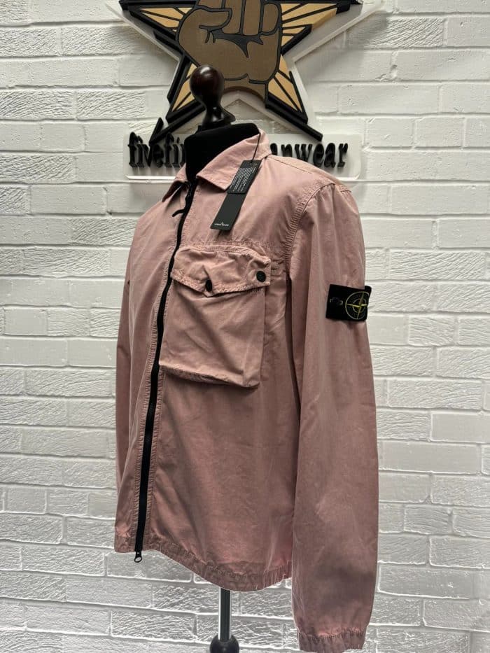 Stone Island 117WN T.Old Overshirt In Dusky Pink - Image 6