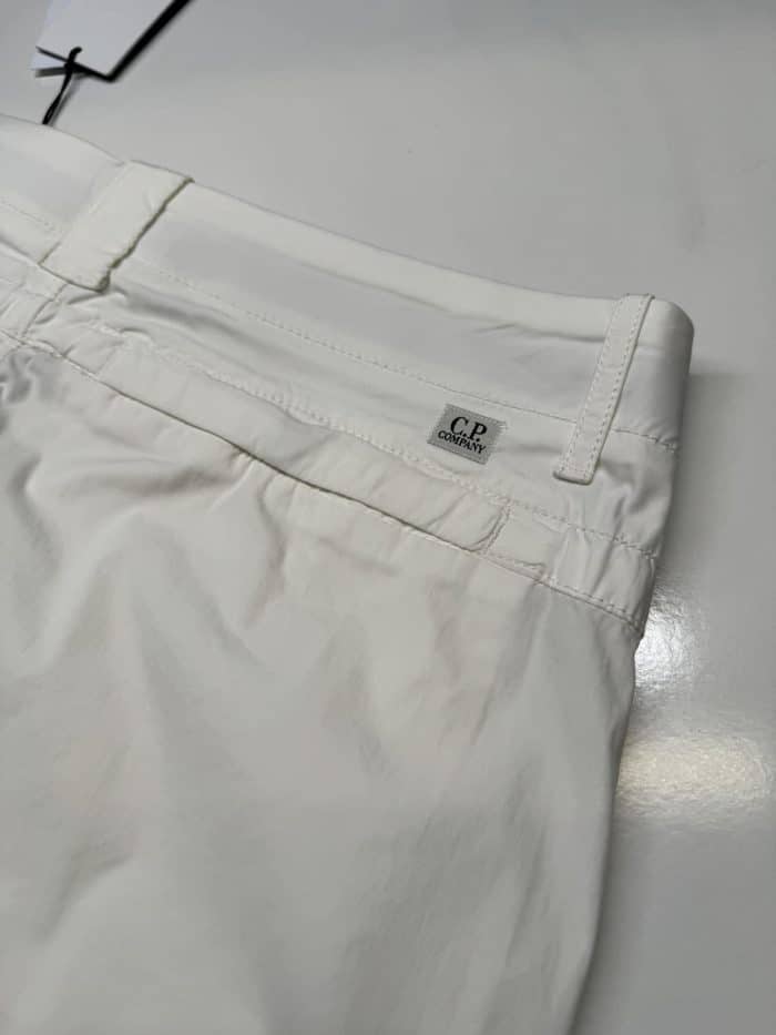 CP Company 250A Bermuda Cargo Shorts in 50 fili stretch - White - Image 5