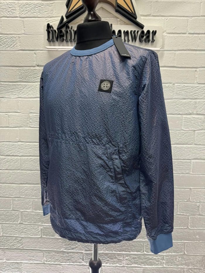Stone Island 62434 Poly-colour Frame-tc Crewneck Sweatshirt in Blue - Small p2p 22” - Image 8