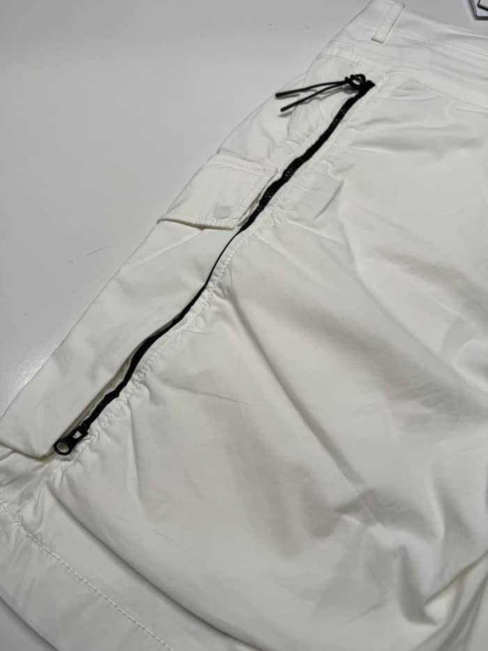 CP Company 250A Bermuda Cargo Shorts in 50 fili stretch - White - Image 6