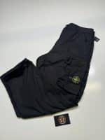 Stone Island 30203 Black Cargo trousers in light stretch cotton tela.