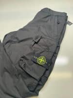 Stone Island 30203 Black Cargo trousers in light stretch cotton tela. - Image 4