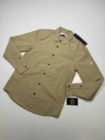 Stone Island 12501 Long sleeve shirt in lightweight cotton canvas -   Light Brown  -  Small / p2p 22”
