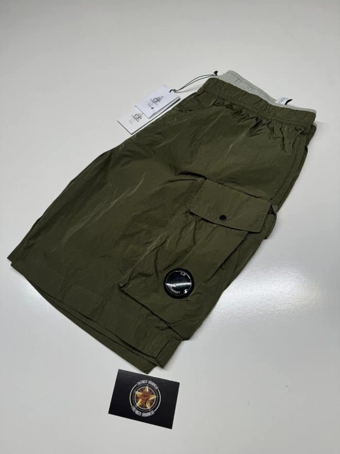CP Company Mens 276A Chrome boxer swim shorts in Green - Image 3