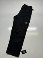Stone Island 30203 Black Cargo trousers in light stretch cotton tela. - Image 5