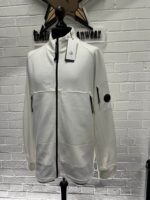 CP Company Diagonal Raised Fleece Open Sweatshirt in Gauze White - XXL / p2p 25.5” - Image 7