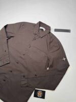 Stone Island 12501 Long sleeve shirt in lightweight cotton canvas - Dark Brown  -  Small / p2p 22” - Image 4