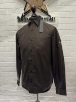 Stone Island 12501 Long sleeve shirt in lightweight cotton canvas - Dark Brown  -  Small / p2p 22” - Image 5