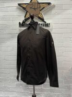Stone Island 12501 Long sleeve shirt in lightweight cotton canvas - Dark Brown  -  Small / p2p 22” - Image 7