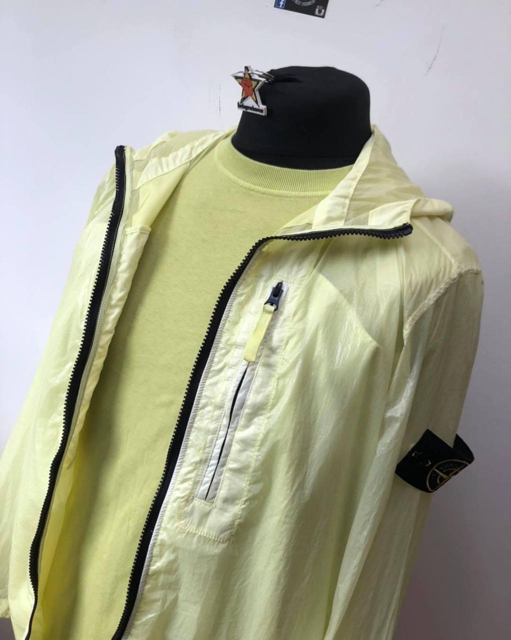 img_1729-2 Stone Island 43034 Lucido-TC_Packable Hooded Jacket in Lucido-TC - Lemon / Medium / p2p 22.5” - Image 1