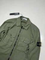 Stone Island 113WN Brushed Cotton Canvas_'old' Effect Overshirt in Green - Image 2