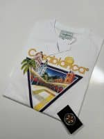 Casablanca Tennis Club Icon Print T-Shirt in White - Image 4