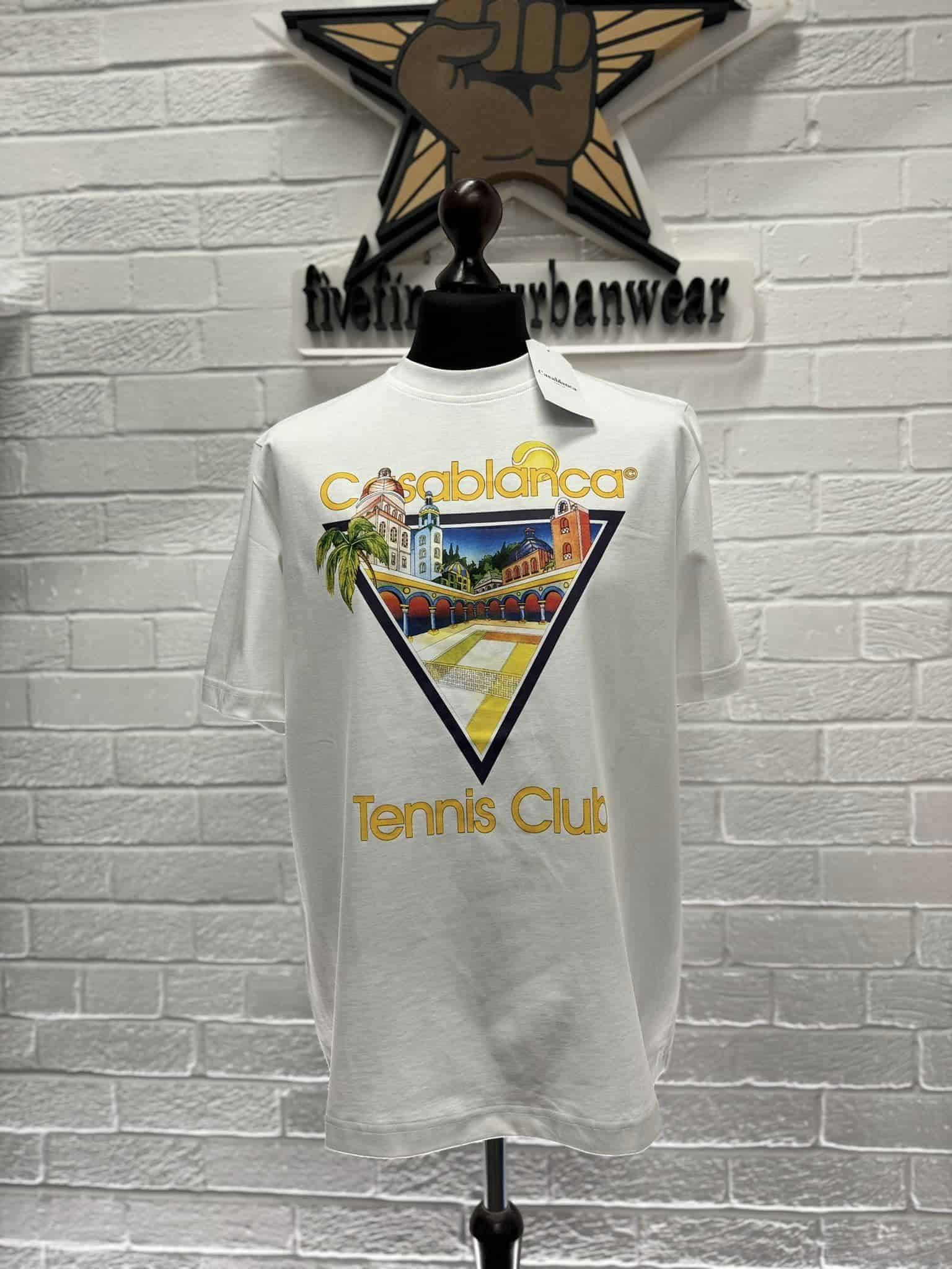 Casablanca Tennis Club Icon Print T-Shirt in White