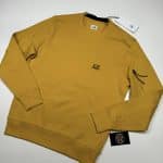 CP Company Diagonal Raised Fleece Crew neck   in Desert Sun
