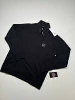 C.P Company Metropolis Series Diagonal Raised Fleece 1/4 zip Sweatshirt in black    -  Size XS  / 20” p2p