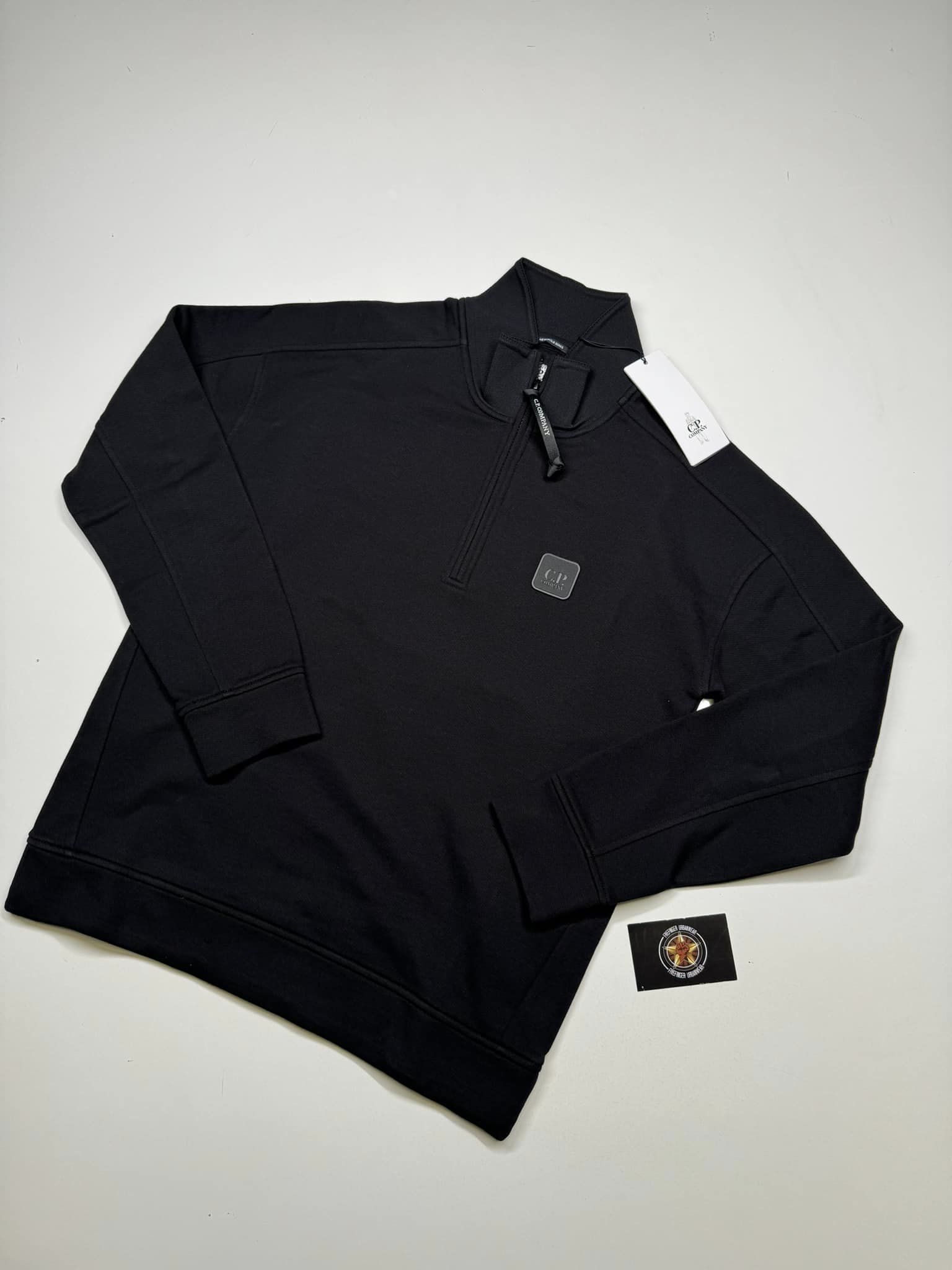 438162654_321784844283166_729736186061512046_n C.P Company Metropolis Series Diagonal Raised Fleece 1/4 zip Sweatshirt in black - Size XS / 20” p2p - Image 1