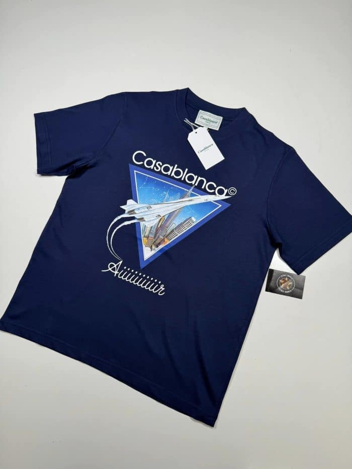 Casablanca 'Aiiiiiir' T-Shirt In Navy Blue - Image 1