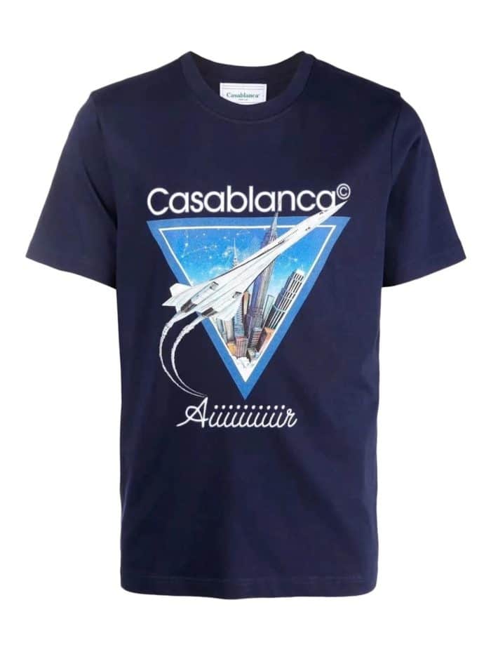 Casablanca 'Aiiiiiir' T-Shirt In Navy Blue - Image 5