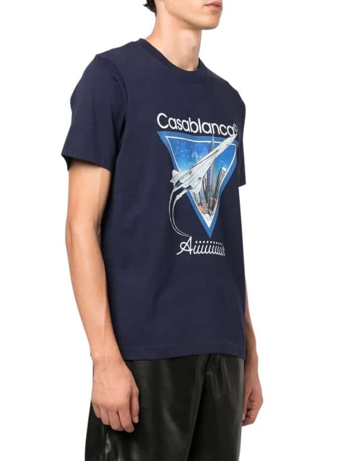 Casablanca 'Aiiiiiir' T-Shirt In Navy Blue - Image 6