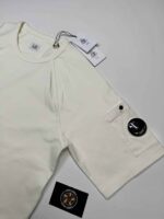 CP Company raglan heavy jersey lens T-shirt in Gauze white - XS / P2P 20.5” - Image 3