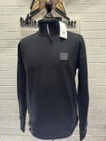 C.P Company Metropolis Series Diagonal Raised Fleece 1/4 zip Sweatshirt in black    -  Size XS  / 20” p2p - Image 7