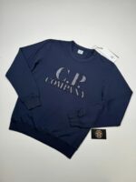 CP Company Light Fleece mixed Crew Sweatshirt in Navy