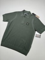 533B4 Stone Island Short-sleeve Polo Knit in Green