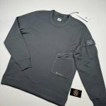 C.P. Company Metropolis Series Diagonal Raised Fleece Sweatshirt in Dk Grey