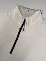 CP company Light Fleece 1/4 zip Sweatshirt in White  - Large / 22.5” p2p - Image 2