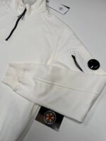 CP company Light Fleece 1/4 zip Sweatshirt in White  - Large / 22.5” p2p - Image 3