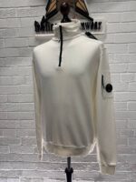 CP company Light Fleece 1/4 zip Sweatshirt in White  - Large / 22.5” p2p - Image 4