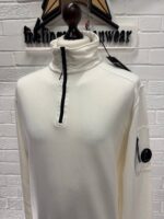 CP company Light Fleece 1/4 zip Sweatshirt in White  - Large / 22.5” p2p - Image 5