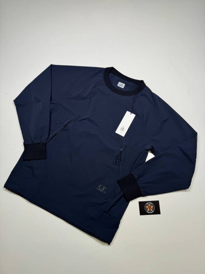 CP Company Dyshell Crew Sweatshirt in Navy - Image 1