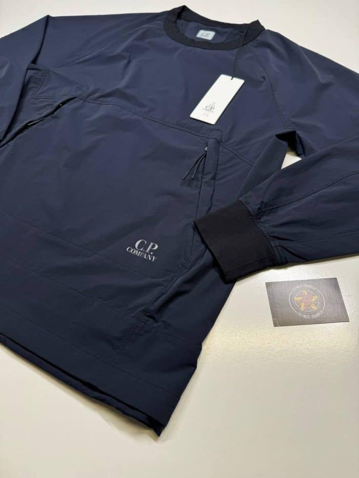 CP Company Dyshell Crew Sweatshirt in Navy - Image 2