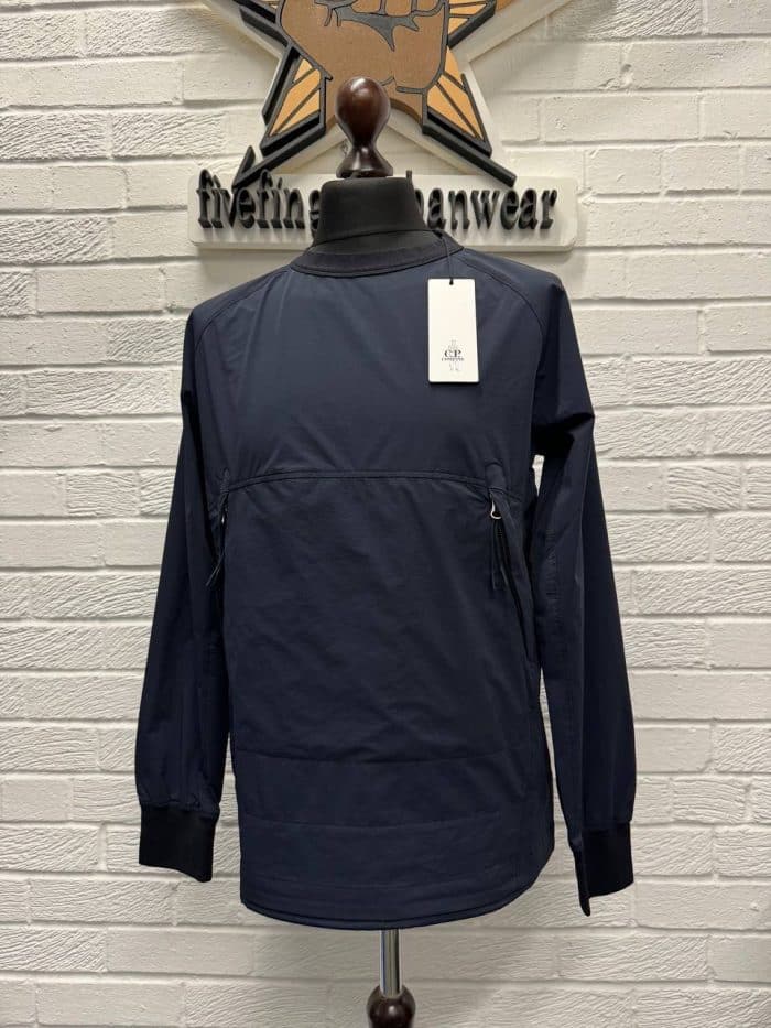 CP Company Dyshell Crew Sweatshirt in Navy - Image 4